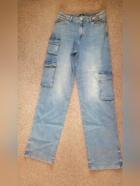Express | Jeans | Express Light Blue Straight Cargo Jeans | Poshmark